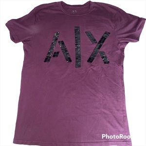 Armani exchange beaded print t shirt